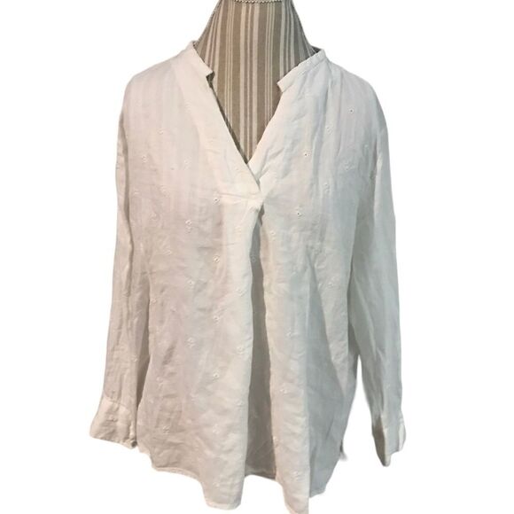 Old Navy XXl blouse excellent condition see pics beautiful eyelet cotton pretty - Picture 1 of 2